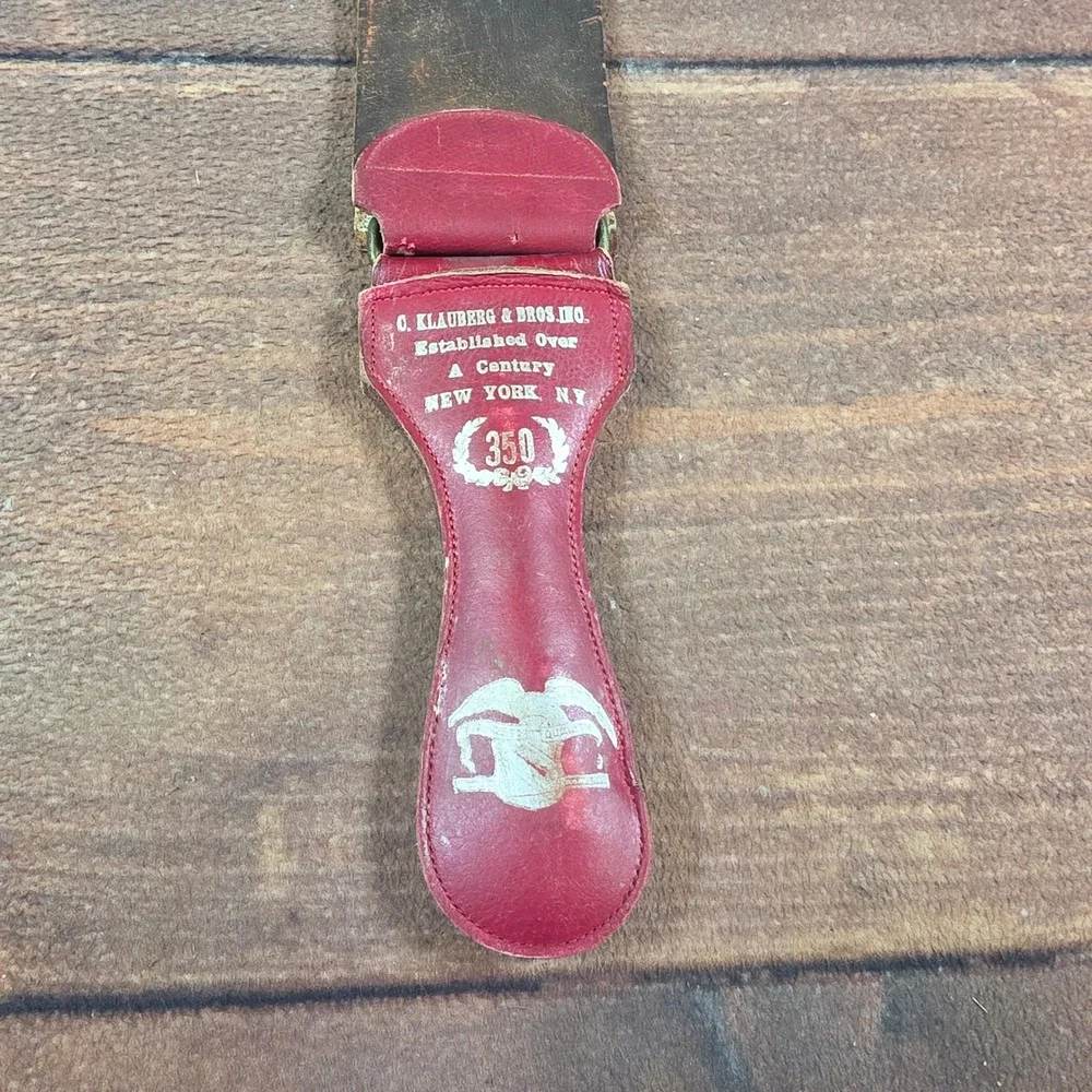 C. Klauberg & Bros Razor Strop Mens OS Brown Good Horsehide 350 Vintage NY